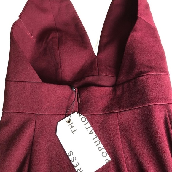 Dress The Population Vanessa Halter Body Con Plunge Midi Dress XS NWT - Picture 9 of 12